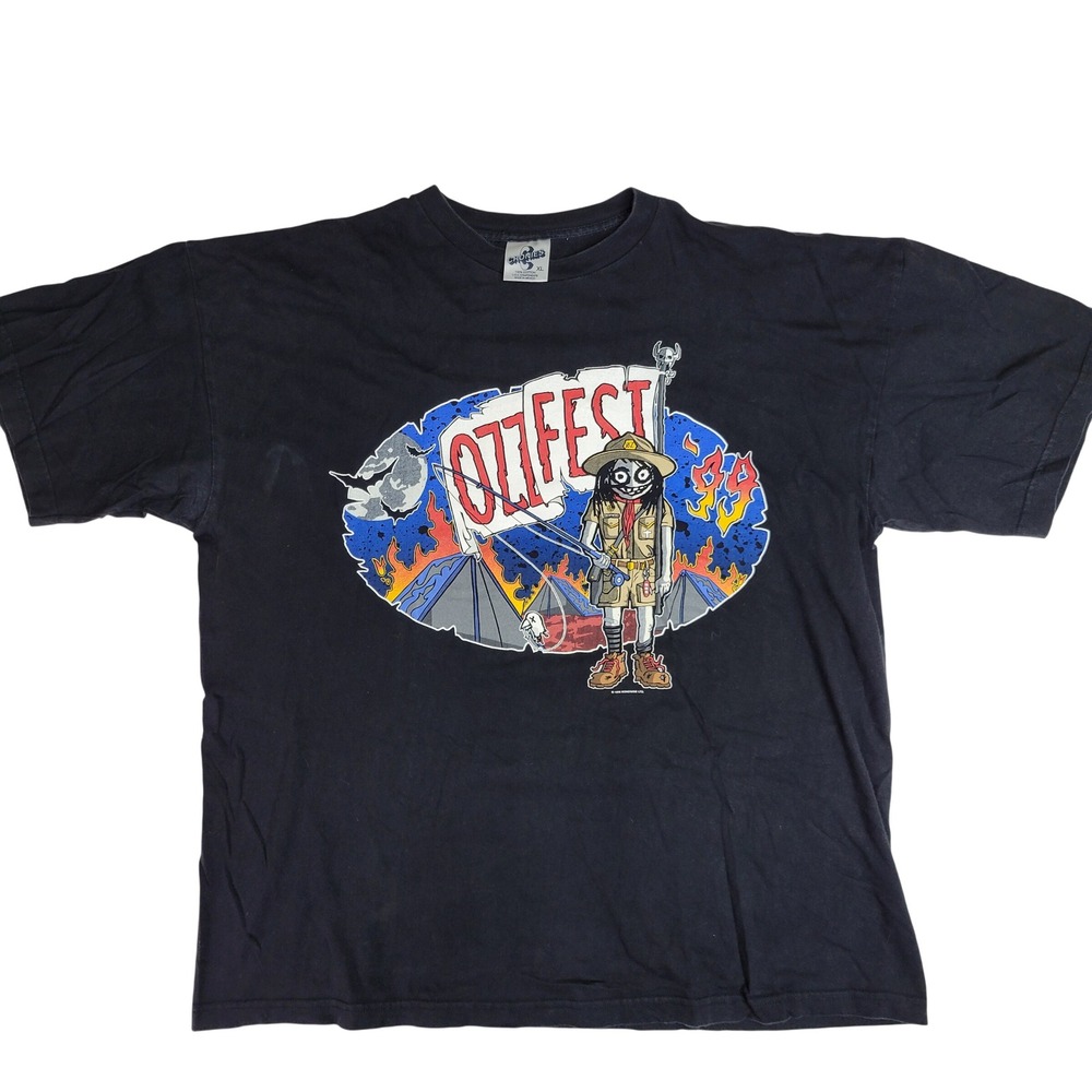 Vintage 1999 Ozzfest 99 Cronies T-Shirt XL Black Ozzy Osbourne Concert Band Tee
